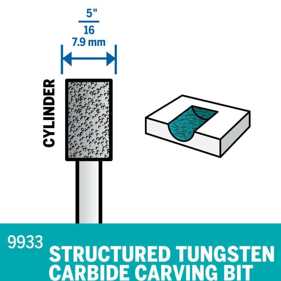 Accessories * | 5/16 In. Structured Tungsten Carbide Carving Bit Dremel Absolute Quality
