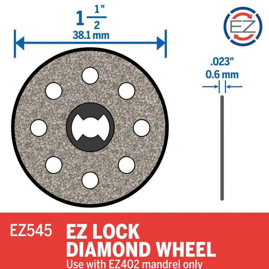 Accessories * | 1-1/2 In. Ez Lock Diamond Wheel Dremel Promotions