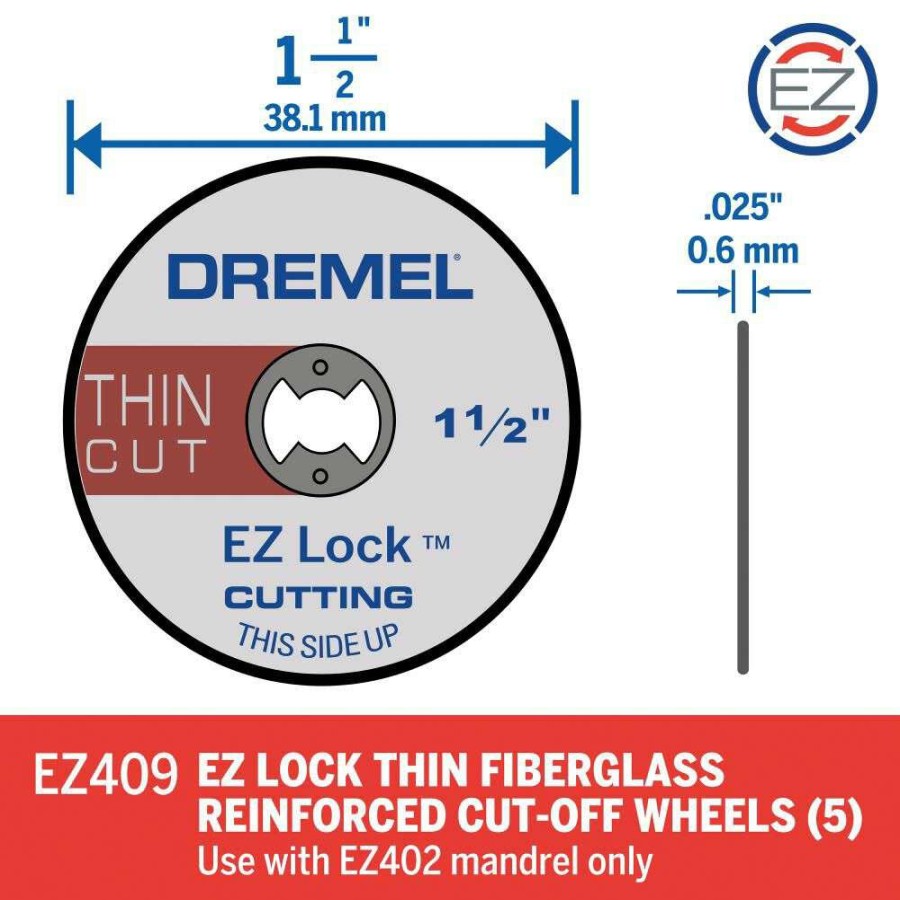 Accessories * | 1-1/2 In. Ez Lock Thin Reinforced Cut-Off Wheel Dremel Discount Sale